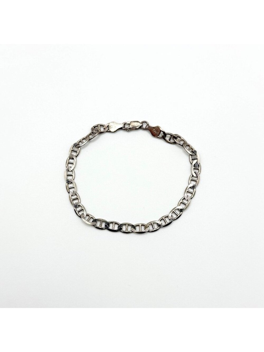 Curata 925 Sterling Silver Italian Chain Bracelet Made In Italy